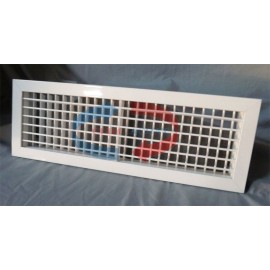 Grille de soufflage double deflexion L400xH100 blanc