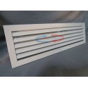 Grille de soufflage L300xH100 à ailettes courbes blanc