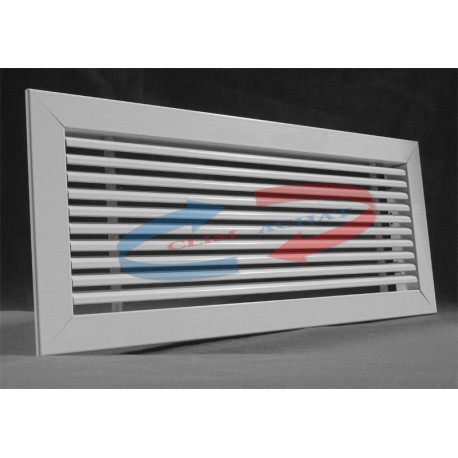 Grille de soufflage L400xH100 linéaire blanc