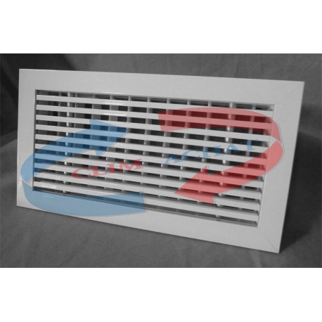 Grille de soufflage L500xH100 linéaire double deflexion blanc