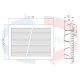 Grille de soufflage linéaire avec registre L400xH100 Blanc