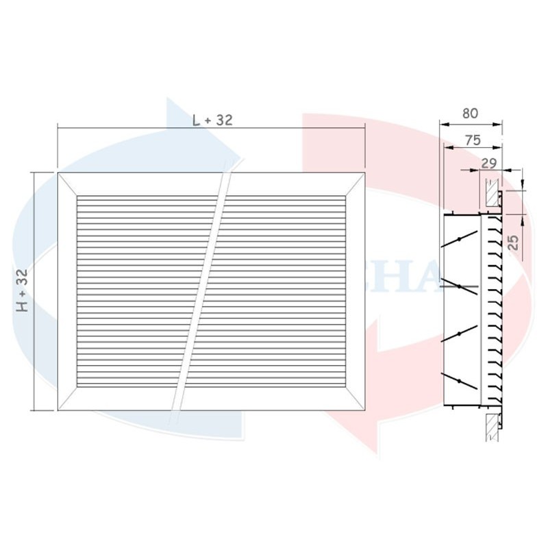 LO/AMT - LO/BMT : GRILLE LINEAIRE DE SOUFFLAGE AVEC REGISTRE