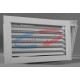 Grille de transfert à ailettes en forme de chevron avec cadre plat L400xH100